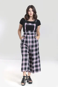 Hell Bunny Hayley Dungarees Pink Sale