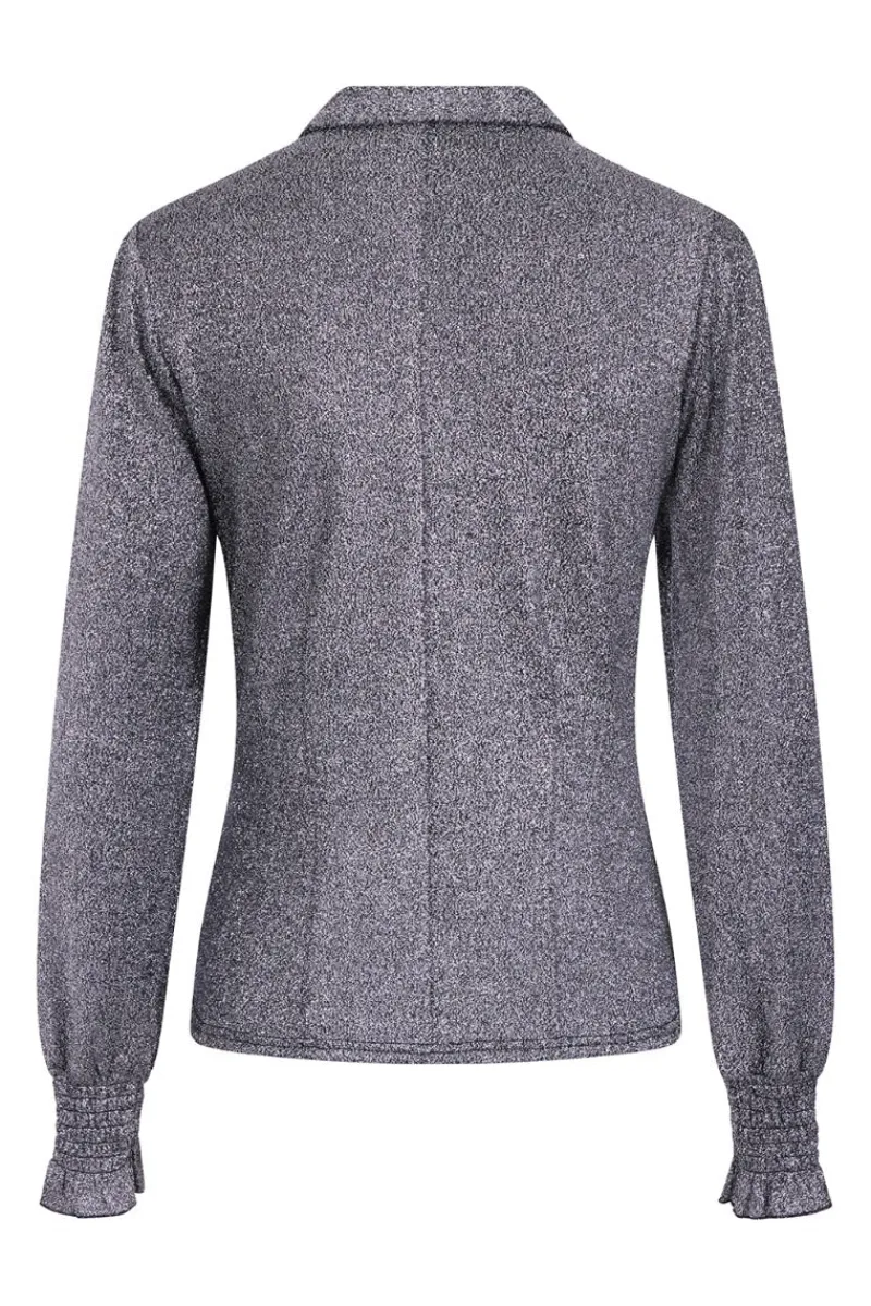 Hell Bunny Haze Blouse Silver Discount