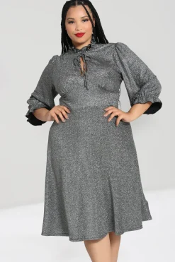 Hell Bunny Haze Mid Dress Silver