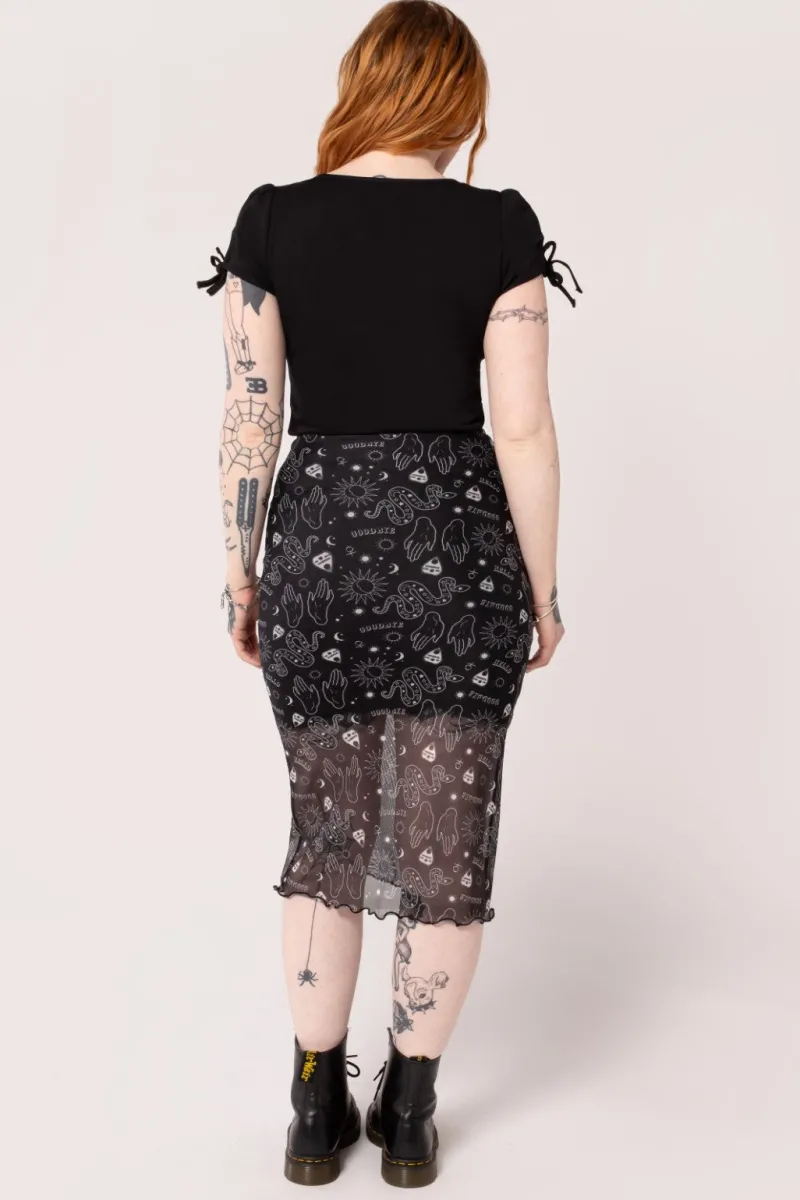 Hell Bunny Hello Goodbye Mesh Skirt Black
