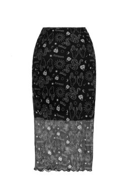 Hell Bunny Hello Goodbye Mesh Skirt Black