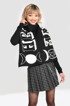Hell Bunny Hello Goodbye Scarf Black/White Hot