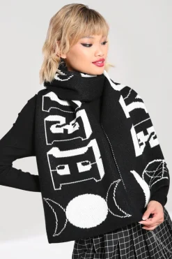 Hell Bunny Hello Goodbye Scarf Black/White Hot