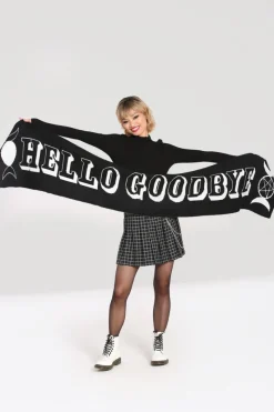 Hell Bunny Hello Goodbye Scarf Black/White Hot