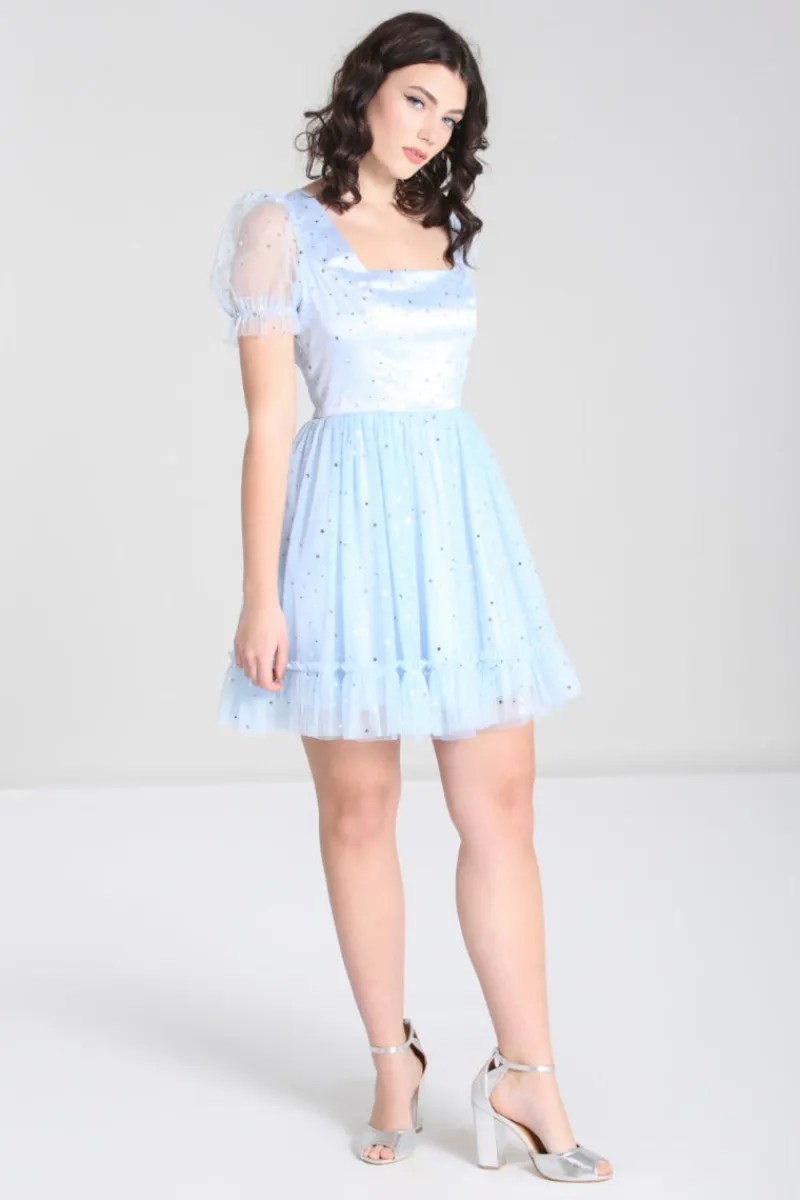 Hell Bunny Infinity Mini Dress Blue Outlet
