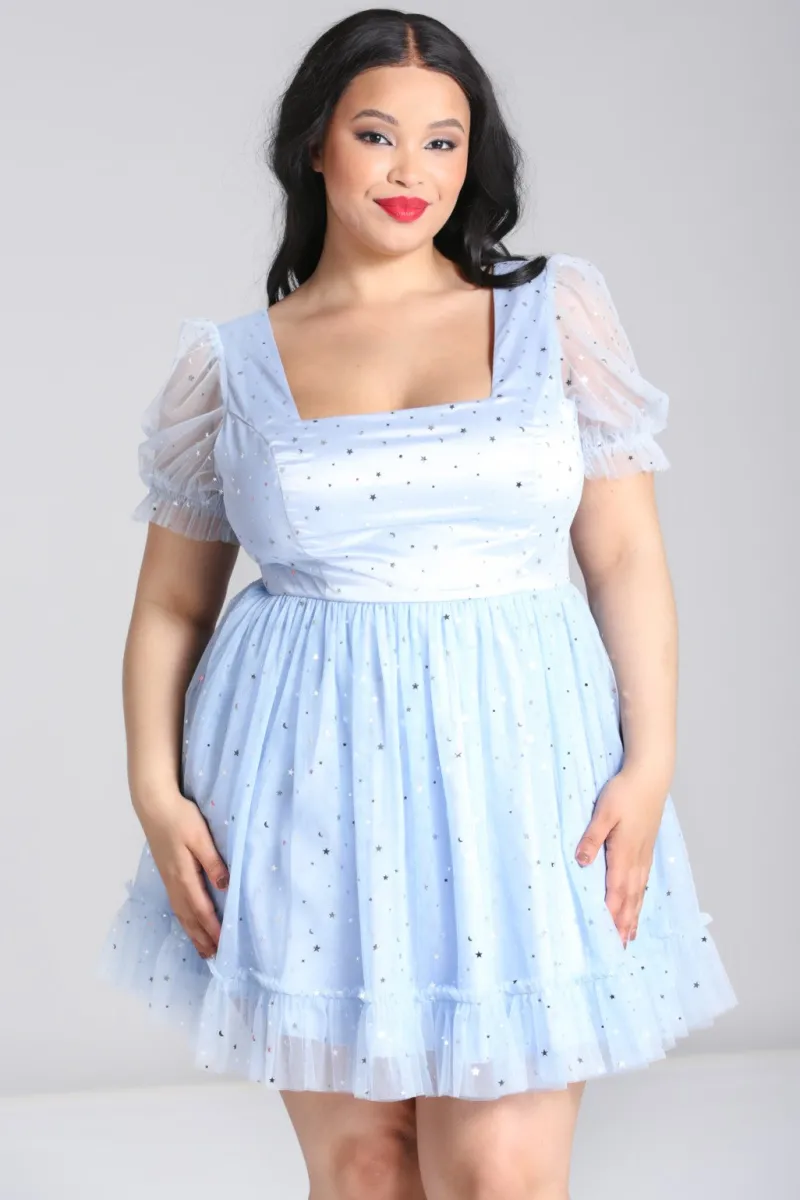 Hell Bunny Infinity Mini Dress Blue Outlet