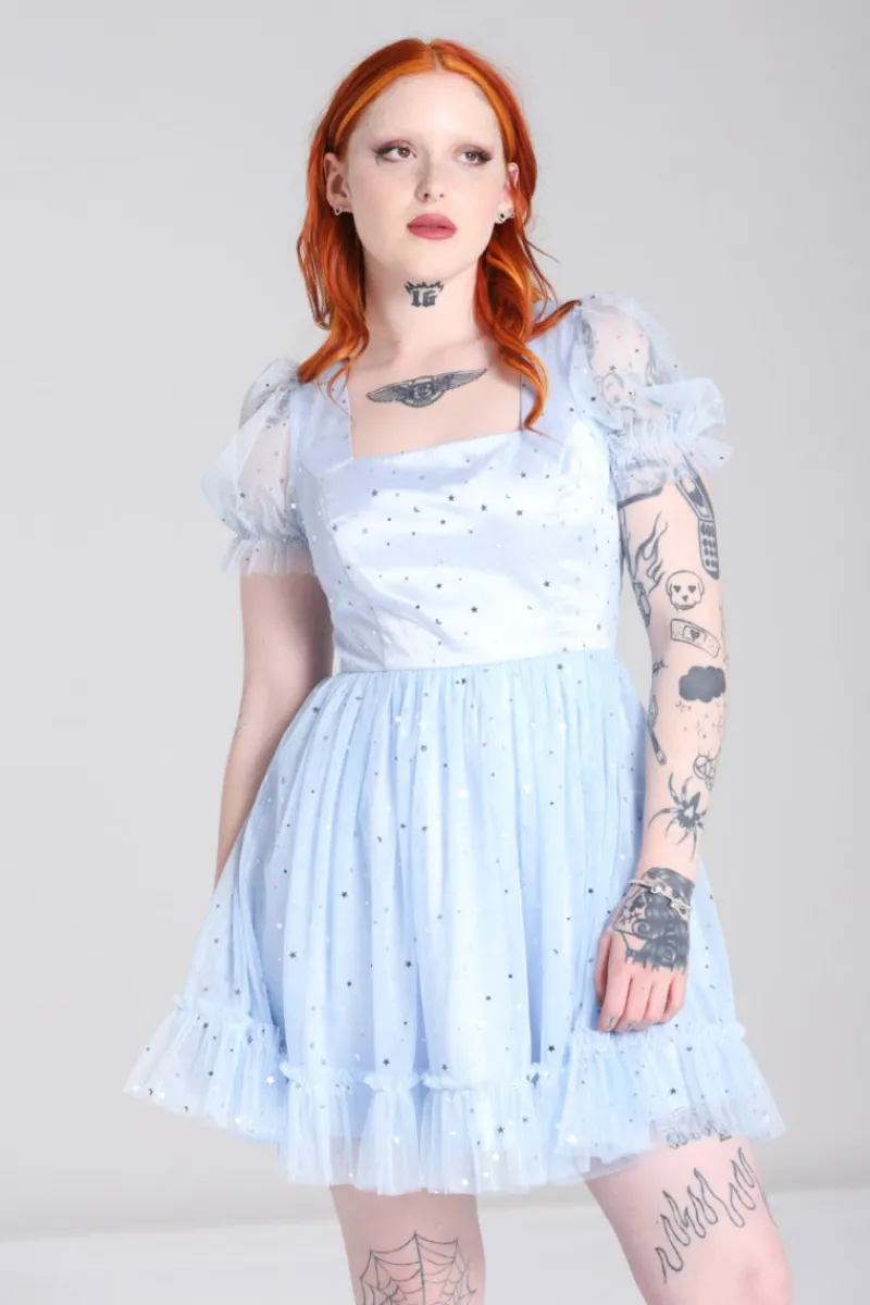 Hell Bunny Infinity Mini Dress Blue Outlet