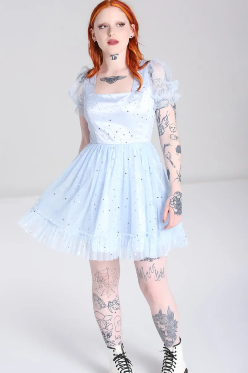Hell Bunny Infinity Mini Dress Blue Outlet