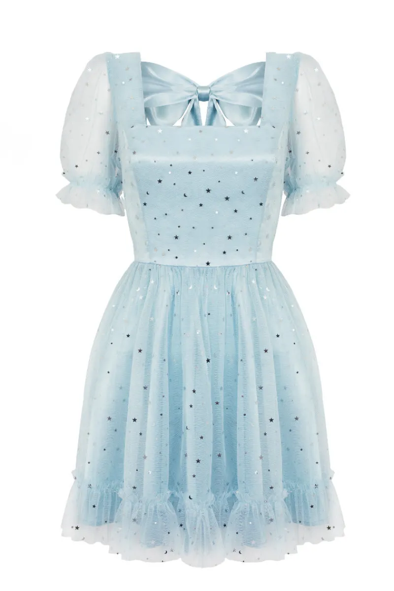 Hell Bunny Infinity Mini Dress Blue Outlet
