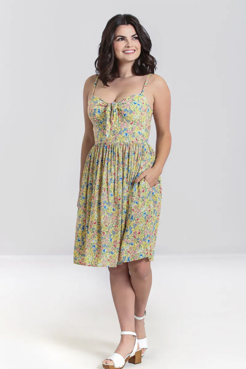 Hell Bunny Ingalls Bow Dress Yellow