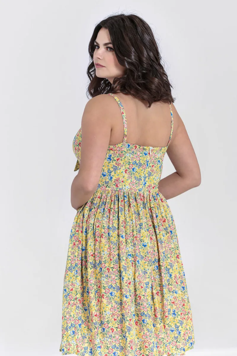 Hell Bunny Ingalls Bow Dress Yellow