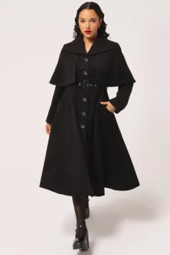 Hell Bunny Ingrid Coat Black Sale