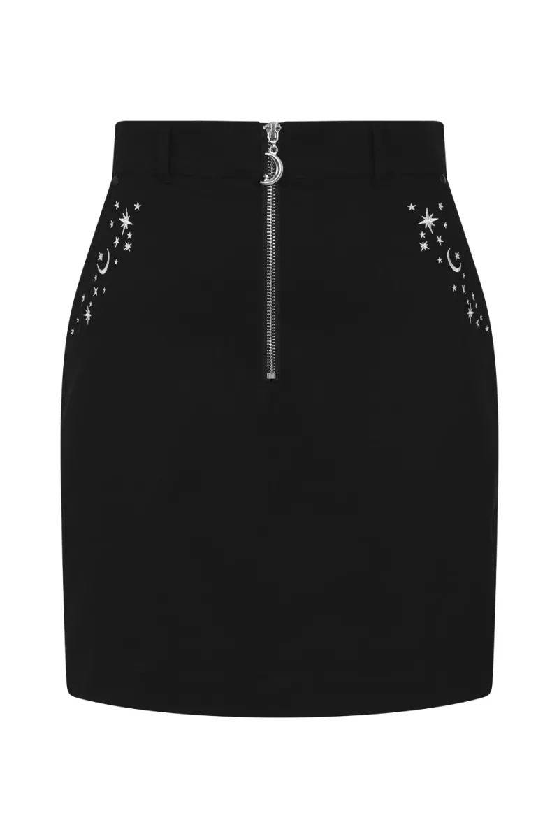 Hell Bunny Interstellar Mini Skirt Black Clearance