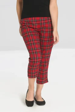 Hell Bunny Irvine Cigarette Trousers Red