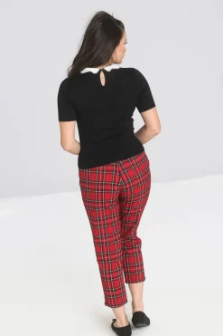Hell Bunny Irvine Cigarette Trousers Red
