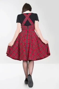 Hell Bunny Irvine Pinafore Dress Red Hot