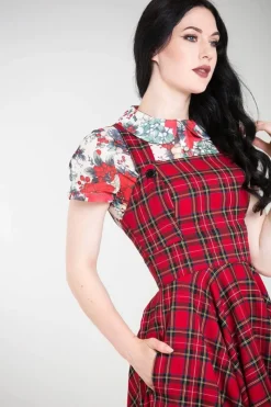 Hell Bunny Irvine Pinafore Dress Red Hot