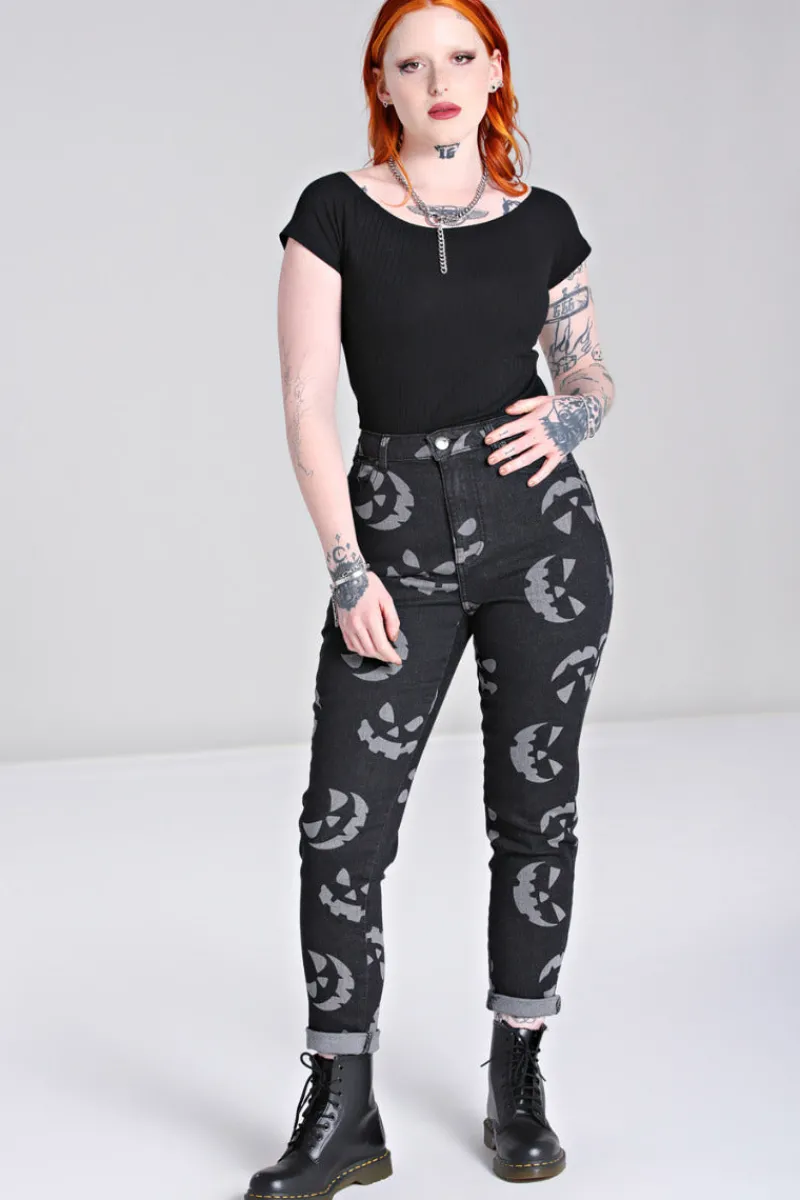Hell Bunny Jack-O-Lantern Jeans Black