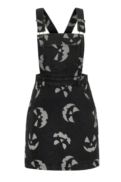Hell Bunny Jack-O-Lantern Pinafore Dress Black