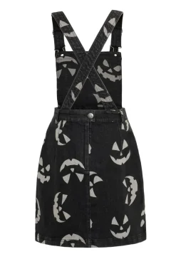 Hell Bunny Jack-O-Lantern Pinafore Dress Black
