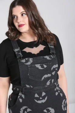Hell Bunny Jack-O-Lantern Pinafore Dress Black