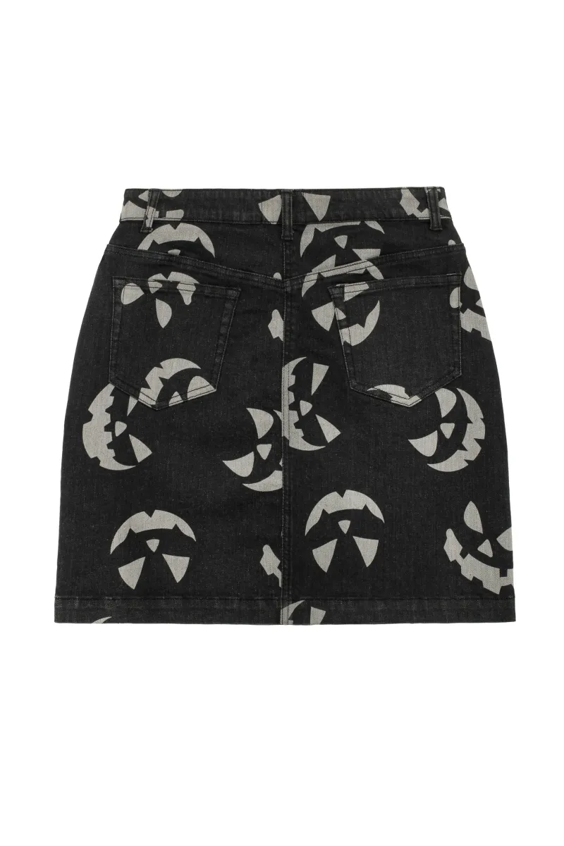 Hell Bunny Jack-O-Lantern Skirt Black