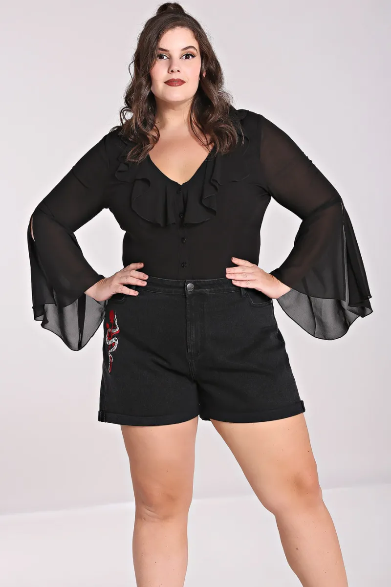 Hell Bunny Jamie Blouse Black Discount