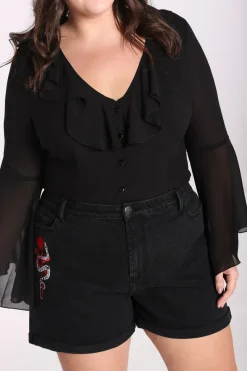 Hell Bunny Jamie Blouse Black Discount