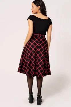 Hell Bunny Janine Skirt Black/Red New