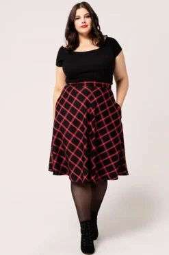 Hell Bunny Janine Skirt Black/Red New