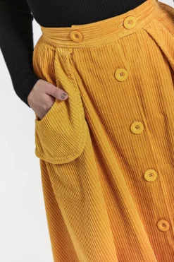 Hell Bunny Jeanette Skirt Mustard Best