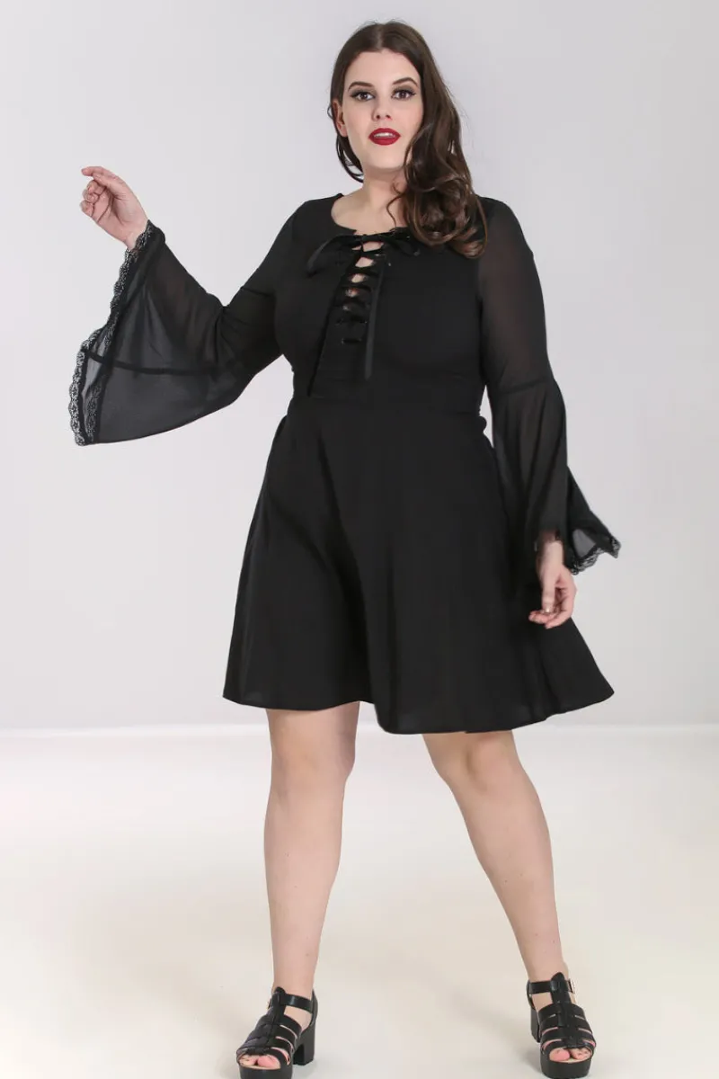 Hell Bunny Jett Mini Dress Black Outlet