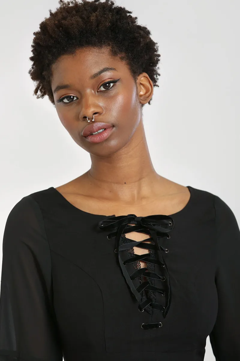 Hell Bunny Jett Mini Dress Black Outlet