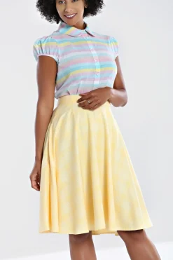 Hell Bunny Joy Mid Skirt Yellow Sale