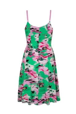 Hell Bunny Kai Knee Dress Green Outlet