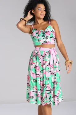 Hell Bunny Kai Skirt Green Best