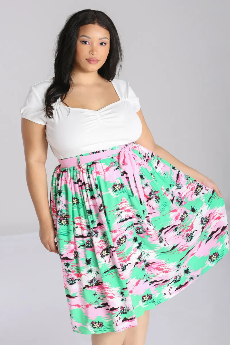 Hell Bunny Kai Skirt Green Best