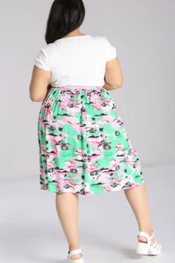 Hell Bunny Kai Skirt Green Best