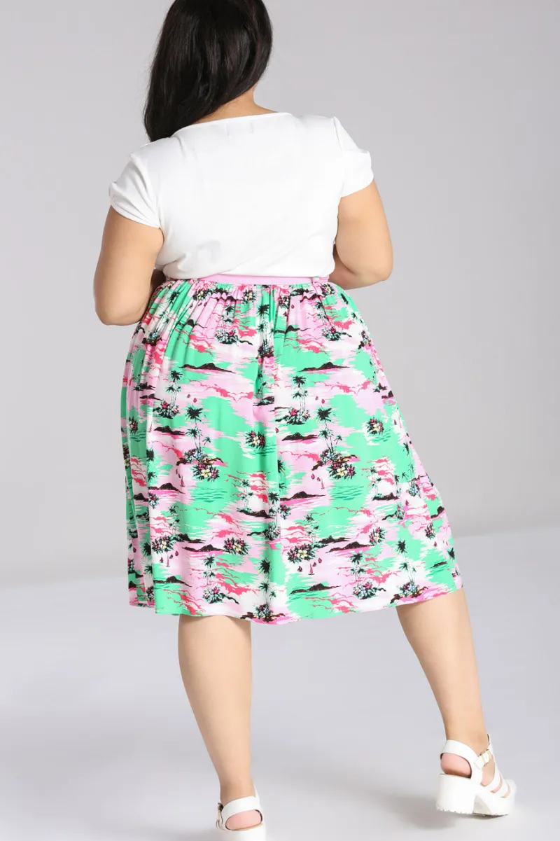 Hell Bunny Kai Skirt Green Best