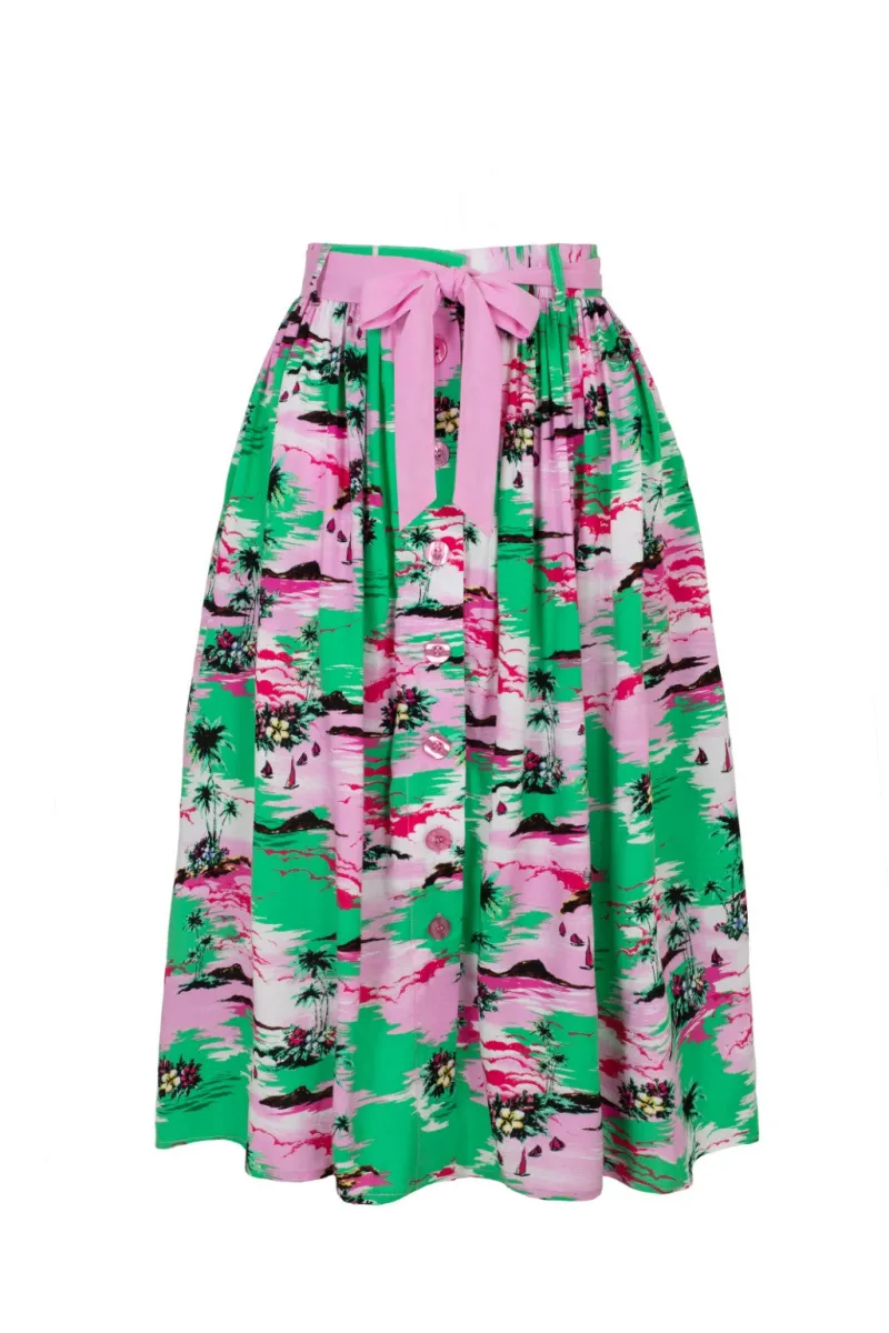 Hell Bunny Kai Skirt Green Best