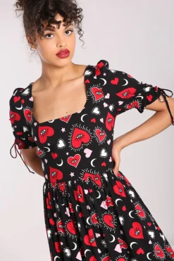 Hell Bunny Kate Heart Dress Black Best