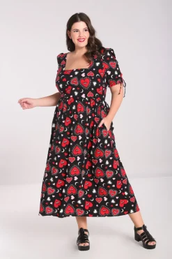 Hell Bunny Kate Heart Dress Black Best