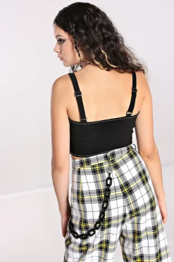 Hell Bunny Lennox Crop Top Black New