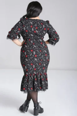 Hell Bunny Lilith Maxi Dress Black New