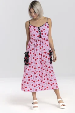 Hell Bunny Lollies Maxi Dress Pink New