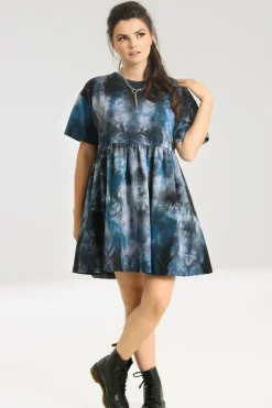 Hell Bunny Lost Mini Dress Navy Sale