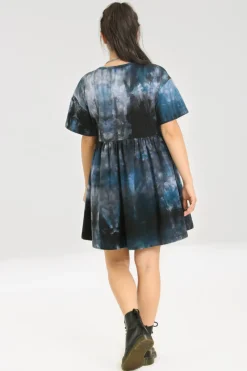 Hell Bunny Lost Mini Dress Navy Sale