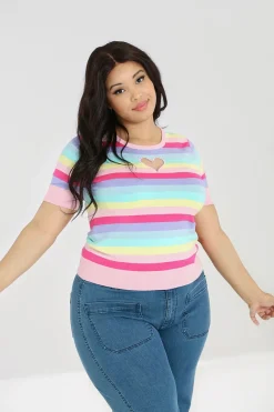 Hell Bunny Love Heart Top MultiColour Hot