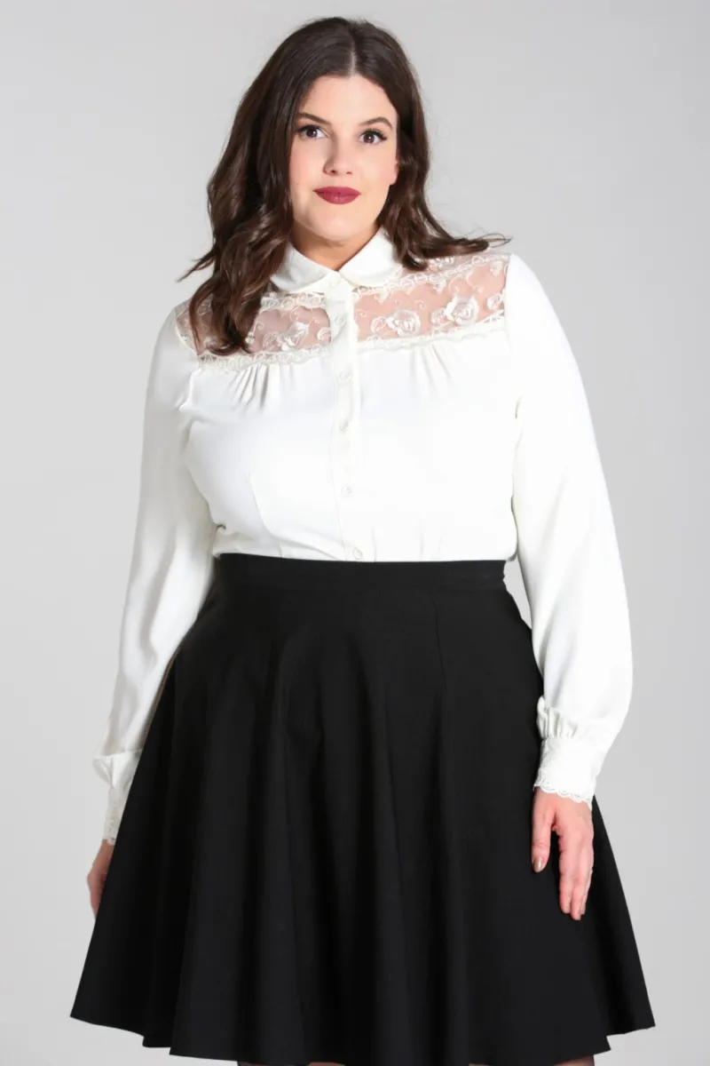 Hell Bunny Lucille Blouse Ivory Best