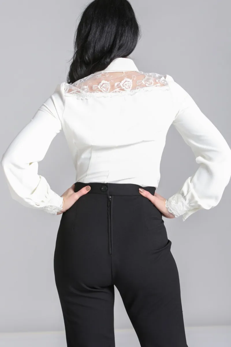 Hell Bunny Lucille Blouse Ivory Best